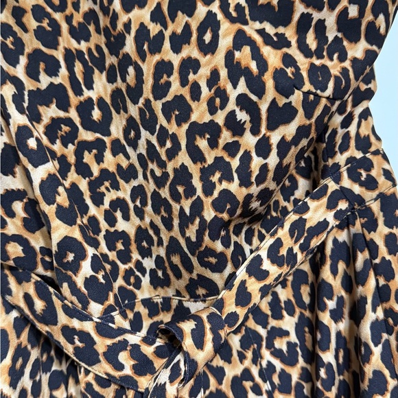 LIKELY Emile Leopard Print Strapless Tie Waist Wide Leg Jumpsuit 14 - Picture 5 of 9